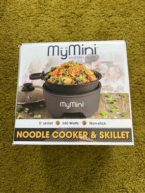 Black Noodle Cooker & Skillet - Compact Non-Stick